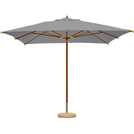Ombrellone da Giardino 3x2m Palo Ø48 mm in Legno e Poliestere Grigio