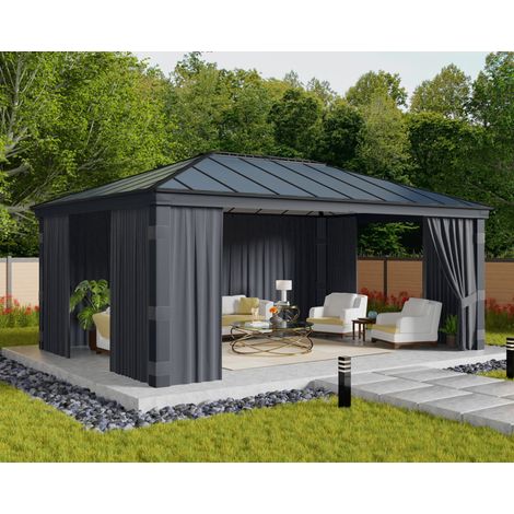 Canopia set de Cortinas para Dallas 6.1 X4.3 m Cenador Gris Oscuro (1/5)