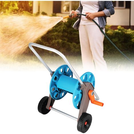Dérouleur de tuyau d'arrosage portable sur chariot avec roues pour jardin et pelouse - Organisateur pour tuyau de 35m
