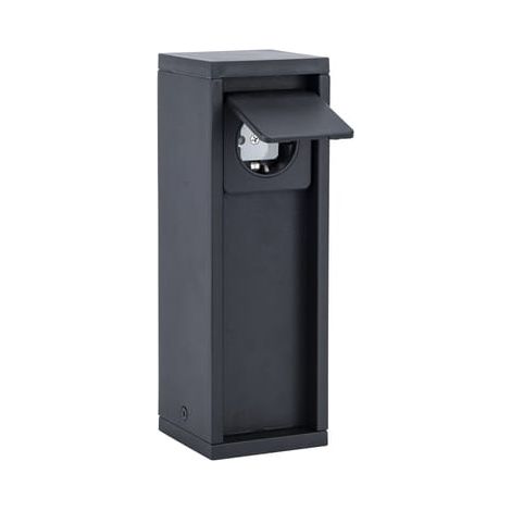 Enchufe eléctrico Schuko negro mate, 1x sin clavija IP54, poste de jardín Lutec 9702203012 (1/5)