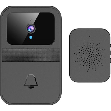 Caméra de sonnette intelligente sans fil avec appel vidéo, notifications en temps réel, sans abonnement, vision nocturne améliorée, protégez votre vie privée avec le changeur de voix, alimentée par d
