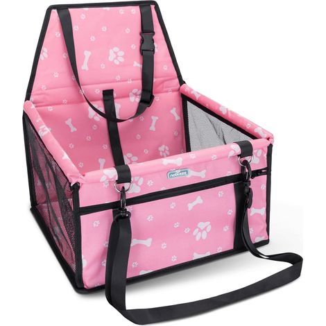 Nobleza - Car Seats for Dogs, Car Back Seat with Safety Belt Waterproof Dog Carrier Hammock Car Booster Cover Made of Durable Oxford, 40 34 25cm(Pink) (1/5)