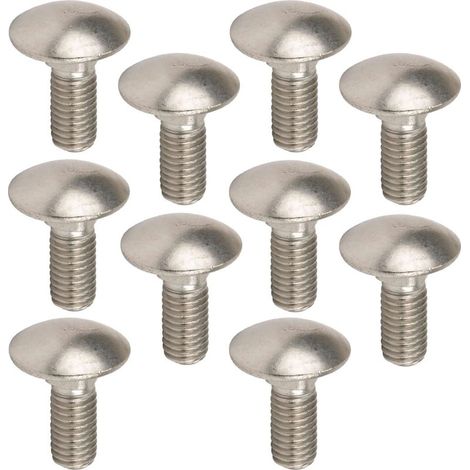 Confezione da 10 viti a testa bombata con collo quadro DIN 603 – acciaio inossidabile A2 – M5x20mm – resistenti alla corrosione e ad alta resistenza (1/2)