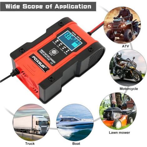 Chargeur Batterie - 12V 6A 24V 3A - Pour Voiture Moto - Compatible Lithium Plomb AGM GEL EFB - Affichage Numérique - 7 Étapes De Charge (1/5)