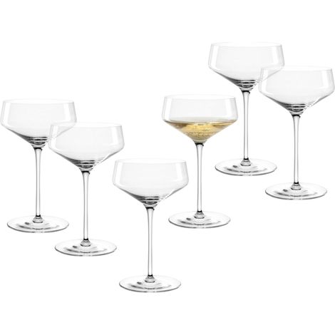 Lot de 6 coupes à champagne - Verre à cocktail - Forme classique - Design élégant - Idéal pour apéritif et dessert - Passe au lave-vaisselle - 350 ml (1/5)