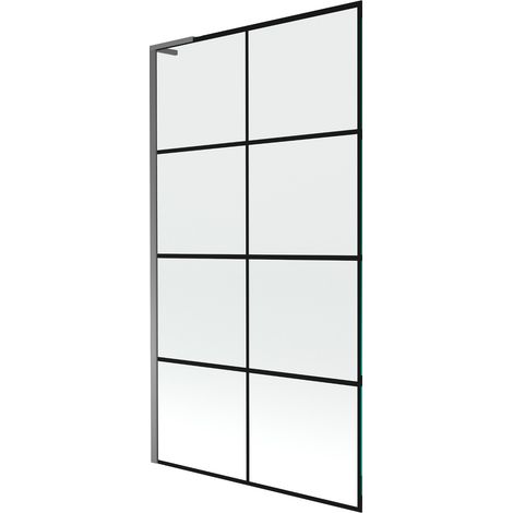 Mexen Next L Badewannenfaltwand 1-flügelig 100 x 150 cm, schwarzes Muster, Gun Metal - 895-100-000-03-77-95 (1/5)