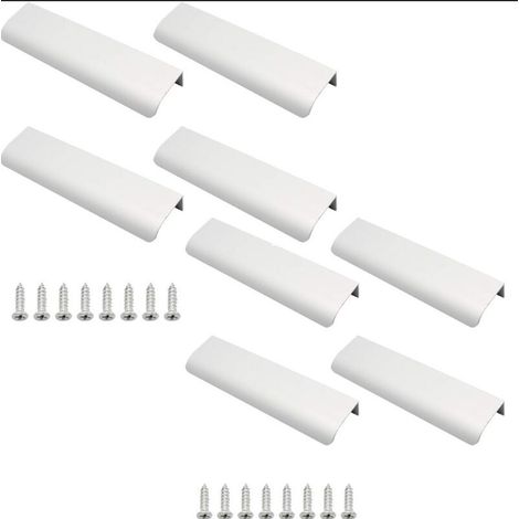 Verdeckter Aluminiumgriff (15 x 4 cm), Set mit 8 unsichtbaren Möbelgriffen aus Aluminiumlegierung für Küchenschränke, Wohnzimmer (1/4)