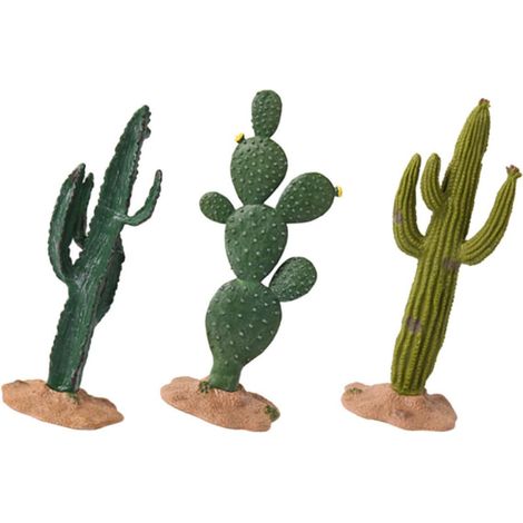 Artificial PVC Cactus Decorations, Stable and Easy to Care For, Set of 3 Pieces for Living Room and Office, Elegant Artificial Plant Ornaments (1/5)