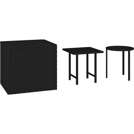 Maison Exclusive - Tavolini 3 pz Neri in Polyrattan