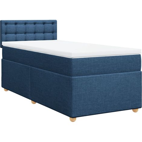 Maison Exclusive - Giroletto a Molle con Materasso Blu 90x190 cm in Tessuto