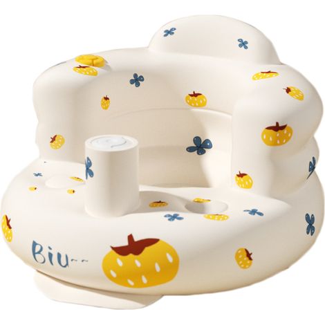 Siège gonflable bébé PVC portable dessin animé mignon pour apprentissage assis bain douche citrouille fleur avec musique (1/5)