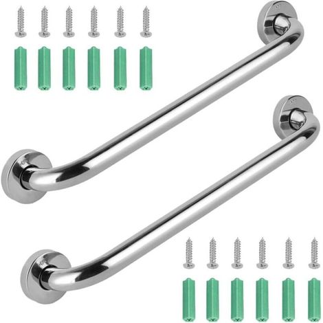barras de apoyo de acero inoxidable para baño, barras de apoyo resistentes de acero inoxidable para montaje en pared con asa, barras de apoyo de acero inoxidable con asa, barras de apoyo de seguridad (1/5)