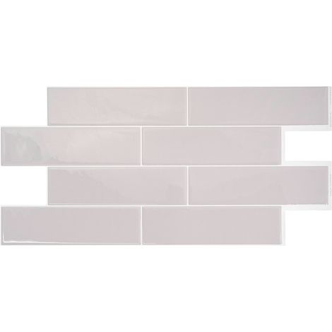 Selbstklebende Fliesen x2 XL, 57,3x27,64cm - Smart Tlies Oslo Grau Klebefliesen 3D Fliesenaufkleber für Bad & Küche