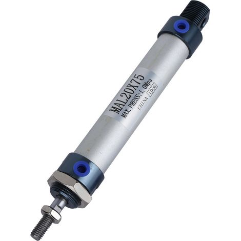 MAL 20mm Einfachkolben-Doppelwirkungs-Mini-Pneumatikzylinder aus Aluminiumlegierung (75mm Hub) (1/5)