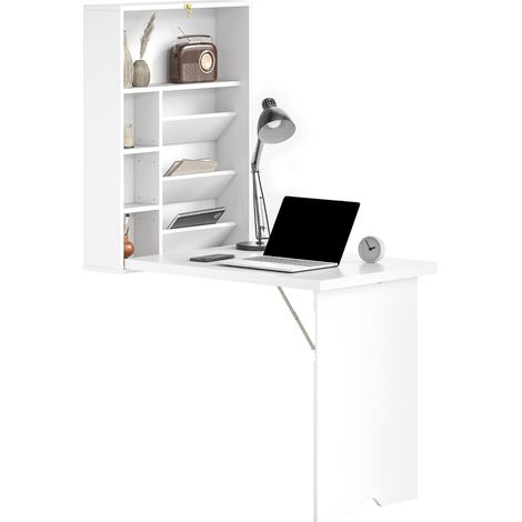 Bureau bibliothèque 2 en 1 ALVYNA blanc (1/4)
