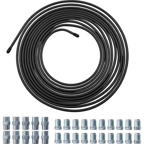 Câble de frein de 5 m de diamètre 4,75 mm - En cuivre - Avec 20 raccords filetés et 10 bornes de raccordement - Tube de frein en acier plaqué cuivre pour systèmes de freinage hydraulique dans (1/5)