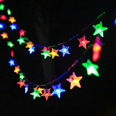 12M Guirlande Lumineuse Extérieure Solaire, 100 LED Étoile Guirlande Solaire Exterieur, 8 Modes Lumière Noel Étanche Etoile Decoration Noël (1/5)