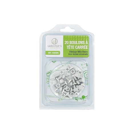 Spielset mit 20 Sechskantbolzen mit M6x14mm Gewinde und Muttern – Universell. Für den Bau oder die Reparatur von Rahmen.