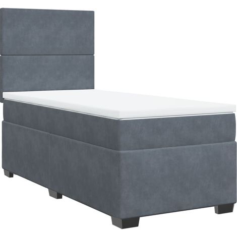 Maison Exclusive - Cama box spring con colchón terciopelo gris os (1/5)