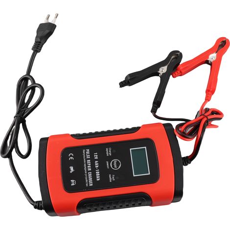 Chargeur de batterie de voiture entièrement automatique 12 V 5 A, charge rapide intelligente, réparation par impulsions, compatible avec les batteries au plomb-acide sèches et humides, démarreur de se (1/2)