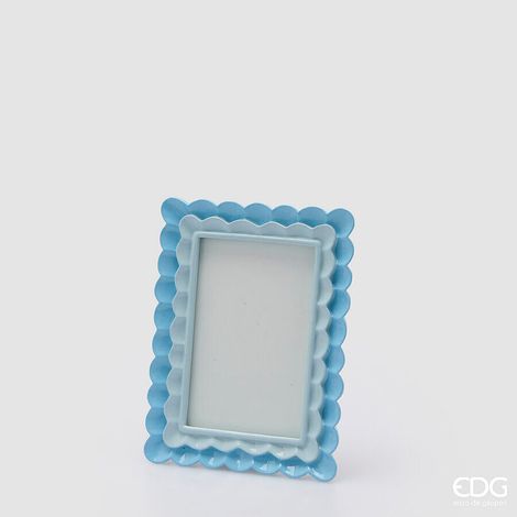 EDG Enzo De Gasperi Portafoto Cornice Balze Rettangolare H 20 Cm L 15 Cm Blu