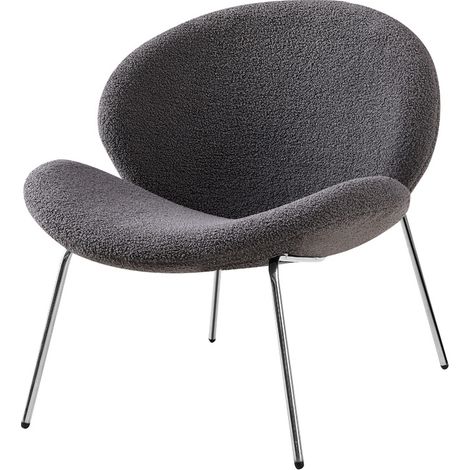 Set di 2 Poltrone Jaden in Tessuto Bouclé Grigio (1/3)