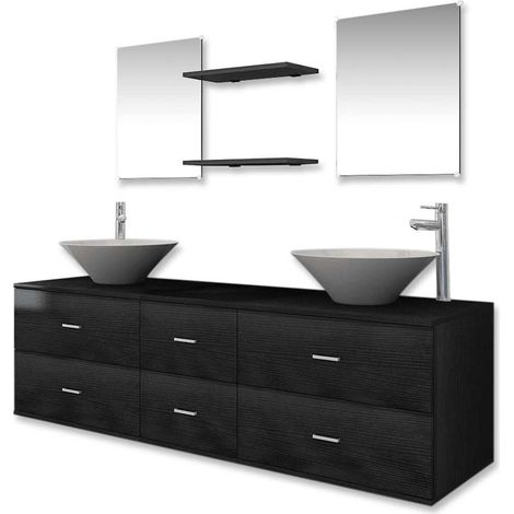 Maison Exclusive - 9-tlg. Badmöbel-Set mit Waschbecken und Wasser (1/5)