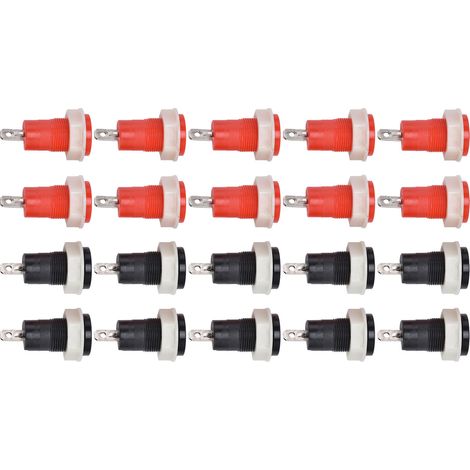 Lot de 10 paires de bornes de sécurité à souder en laiton pour connecteurs banane 4 mm, 1 kV 32 A (1/5)