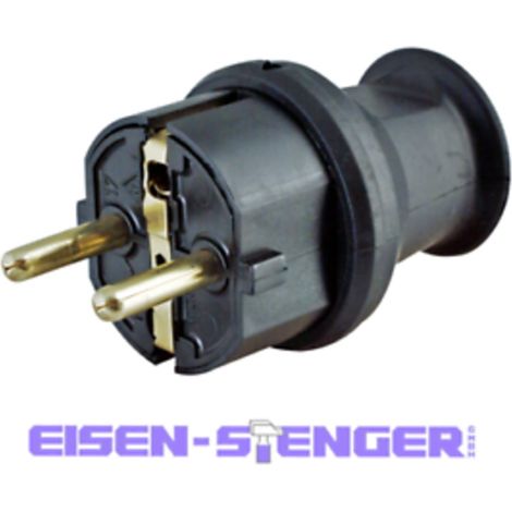 KOPP Schutzkontakt-Stecker 179716005 klein, mit Knickschutz, schwarz