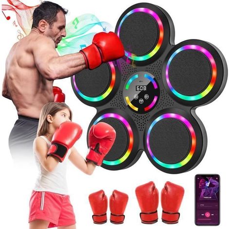 Machine de Boxe Musicale - PRUMYA - Électronique Portable Mural - 9 Vitesses - Bluetooth - Gants Inclus (1/4)