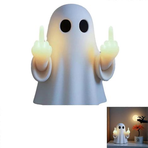 MiddleFinger LED-Lampe, USB-betrieben, gruselige Leuchtfigur aus Kunstharz, Nachtlicht für Bar, Schreibtisch, Wanddekoration