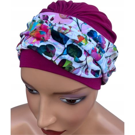 Turban de printemps pour femme Lena 406-467, foulard doux également adapté après chimiothérapie (1/5)