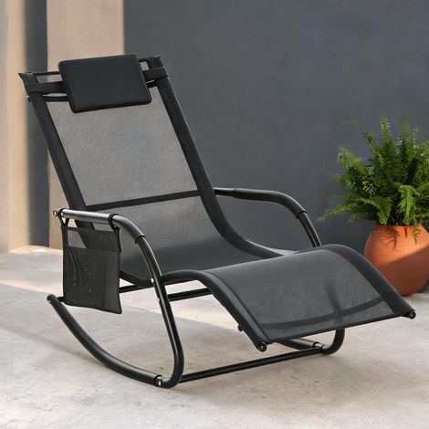 Hamac preto en métal e Malha 1500 x 620 x 880 cm (1/5)