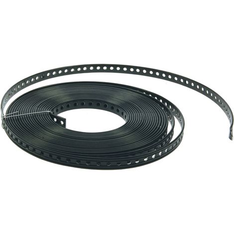 Lochband kunststoffummantelt 14x3mm - Metallband Montageband zur Befestigung von Rohren und Leitungen auf Beton, Stahl verzinkt, PVC ummantelt