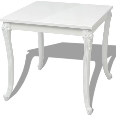 Maison Exclusive - Esstisch 80x80x76 cm Hochglanz-Weiß (1/5)