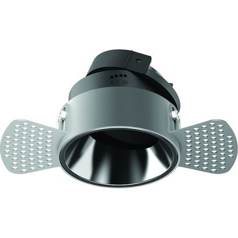 Coupelle Orientable Noir Sablée et Chrome Trimless Ronde D85 Pour Ampoule LED GU10 ZAMBELIS