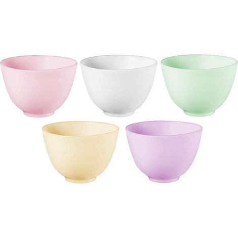 Bol Mélangeur Masque - Silicone Souple et Non Déformable - 4 Pouces - Pour Masques Visage et Argile - Lot de 5 (1/5)