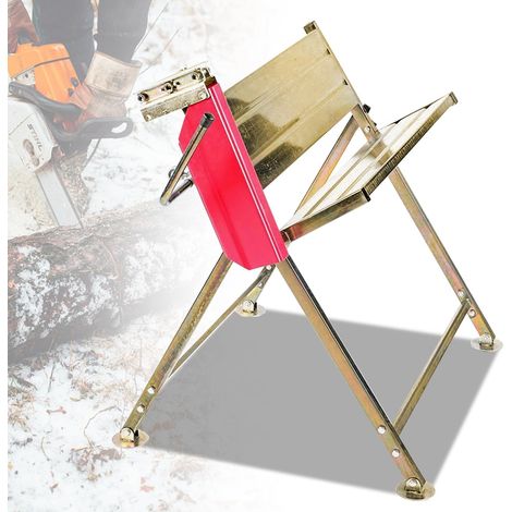 Chevalet de sciage pour scie à chaîne avec support pour tronçonneuse, pliable, pour scieries et ateliers, capacité jusqu'à 150 kg, 81 x 72 x 78,5 cm (1/5)