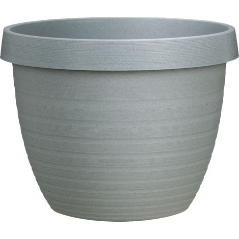 Scheurich Country Star 25, Pflanzgefäß/Blumentopf/Pflanzkübel, rund, aus Kunststoff Farbe: Granite Grey, 24,1 cm Durchmesser, 18,6 cm hoch, 5 l Vol. (1/4)