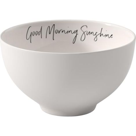 Bol Good Morning Sunshine 14 X 14 X 8 Cm, Saladier En Porcelaine Blanche (1/3)