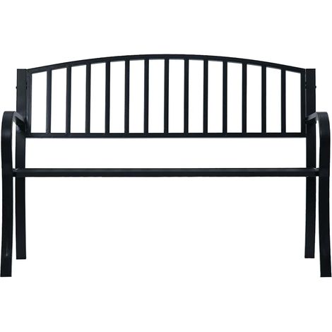 Maison Exclusive - Banc de jardin 125 cm Noir Acier (1/5)