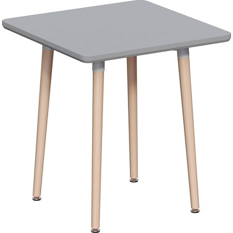Batley Table à Manger Carrée 2 Places MDF Bois de Hêtre Massif Meubles de Cuisine, Gris (1/5)