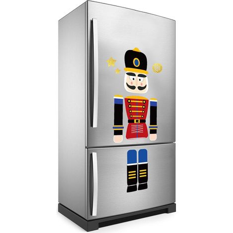 Aimants de Noël pour réfrigérateur, motif Casse-Noisette – Autocollants mignons et amusants – Motif Casse-Noisette – Lot de 10 – Décoration pour porte de garage et bureau – Rouge et bleu (1/5)