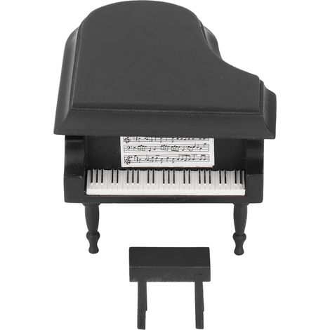 Piano miniature en hêtre laqué brillant, jouet instrument de musique pour maison de poupée, style mignon, finition vernis brillant (1/5)