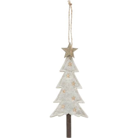 Baumschmuck Filz Tanne beige 17cm - Atmosphera créateur d'intérieur
