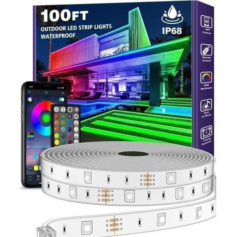 Cellfast – Guirlande lumineuse LED extérieure 30M étanche IP68 – Contrôle Bluetooth et télécommande – Synchronisation musicale – Pour balcon, jardin, piscine (1/5)