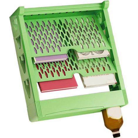 Étagère multifonctionnelle, style simple, grande capacité, une seule rangée, gain de place, étagère de rangement pour livres à plusieurs niveaux, double étagère verte (1/5)