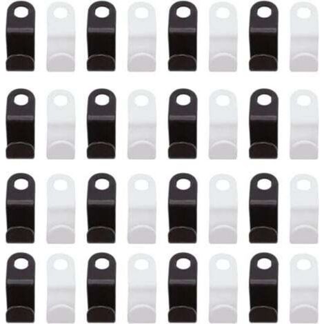 56 Mini cintres en Cascade, Crochets de Connexion pour cintres, Gain de Place dans Les placards(28 Noir,28 Blanc) (1/4)