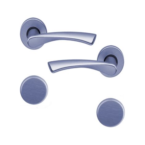 Ouvre&Déco – Poignée de porte intérieure design en Aluminium anodisé inox mat velouté sur rosace ronde Aveugle, MILANO