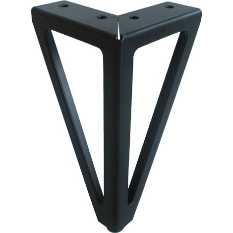 Lot de 4 pieds de table en métal noir - Pieds de meubles interchangeables - Pour table basse/TV/canapé/lit et autres pieds de meubles - Avec vis.(15cm) (1/5)